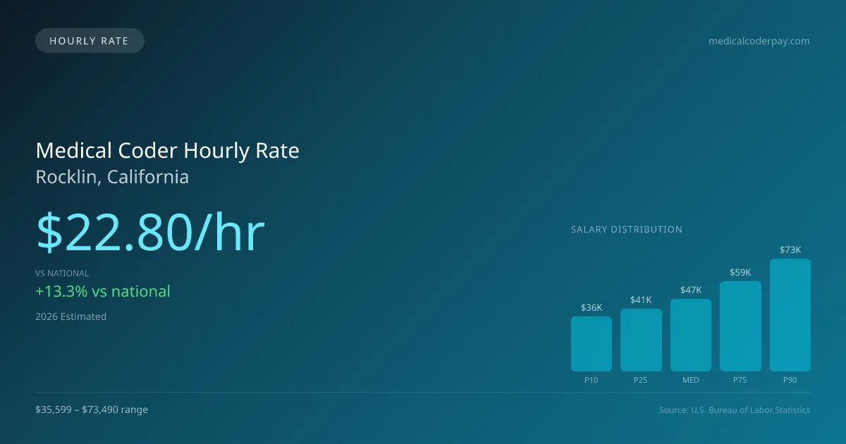 Medical Coder Hourly Rate in Rocklin, CA — 2026 est., based on 2025 BLS