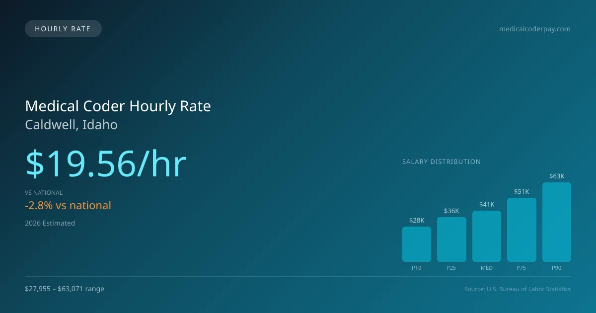 Medical Coder Hourly Rate in Caldwell, ID — 2026 est., based on 2025 BLS