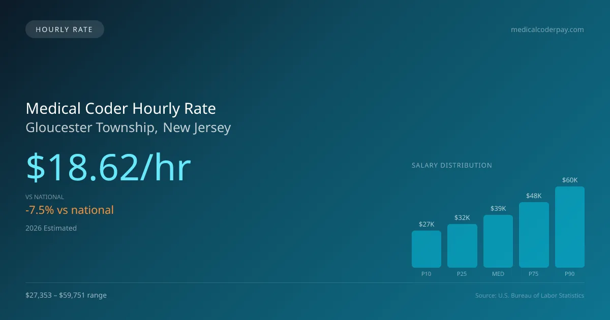 Medical Coder Hourly Rate in Gloucester Township, NJ — 2026 est., based on 2025 BLS