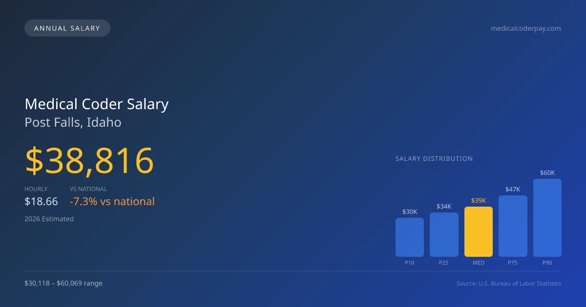 Medical Coder Salary in Post Falls, ID โ 2026 est., based on 2025 BLS
