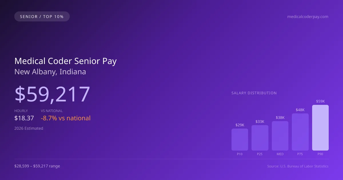 Medical Coder Senior Salary in New Albany, IN — 2026 est., based on 2025 BLS