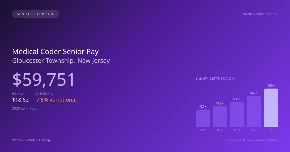 Medical Coder Senior Salary in Gloucester Township, NJ — 2026 est., based on 2025 BLS