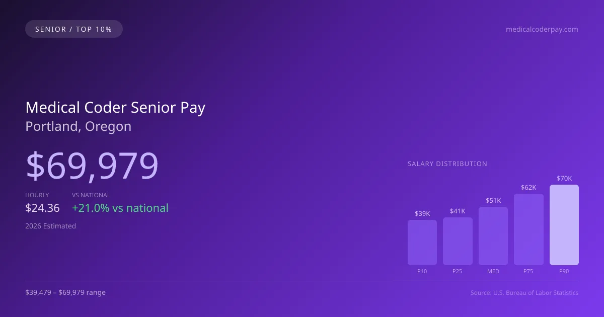 Medical Coder Senior Salary in Portland, OR — 2026 est., based on 2025 BLS