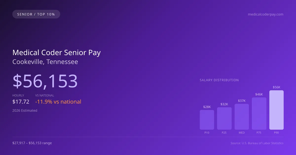 Medical Coder Senior Salary in Cookeville, TN — 2026 est., based on 2025 BLS